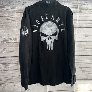 Marvel Button Down Black Shirt